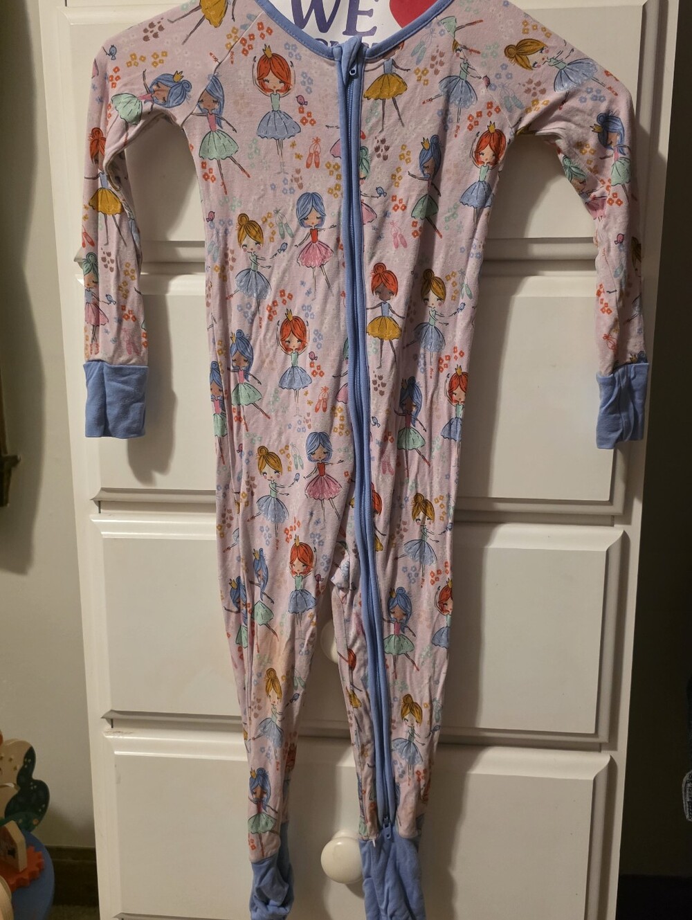 Little Sleepies Girls' Pink Ballerina Print One-Piece Pajamas